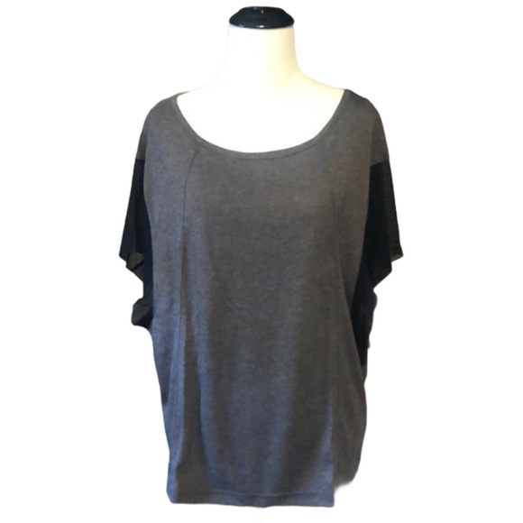 Free People “WILD” Black Mesh Gray Graphic Top - Picture 5 of 13